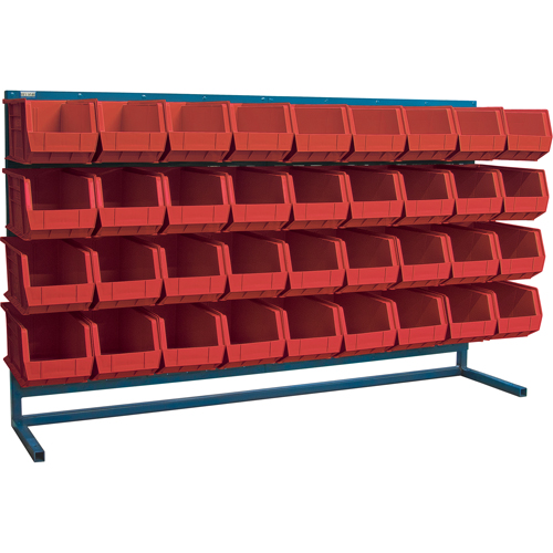Louvered Rack with Bins, 36 Bins, 72" W x 15" D x 40" H Groupe Belzile Dickner
