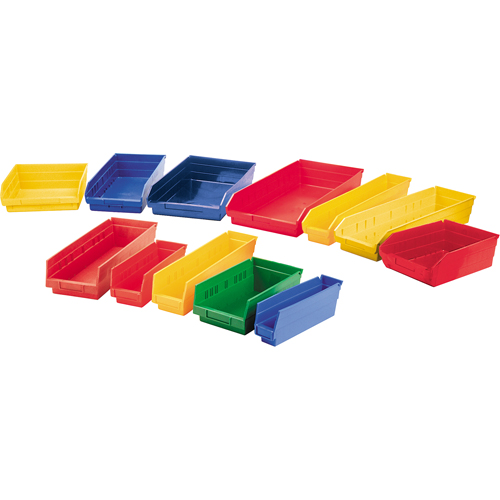 Shelf Bins, 11-1/8" W x 4" H x 11-5/8" D, Yellow, 30 lbs. Capacity Groupe Belzile Dickner