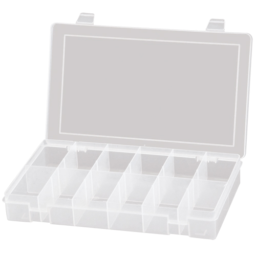 Compact Polypropylene Compartment Cases, 11" W x 6-3/4" D x 1-3/4" H, 12 Compartments Groupe Belzile Dickner