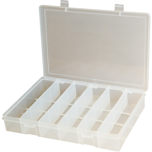 Compact Polypropylene Compartment Cases, 11" W x 6-3/4" D x 1-3/4" H, 6 Compartments Groupe Belzile Dickner