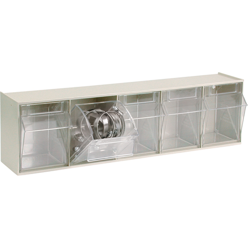Tip-Out Bins Modular Storage System, 23-5/8" W x 5-1/4" D x 6-1/2" H, 5 Drawers Groupe Belzile Dickner