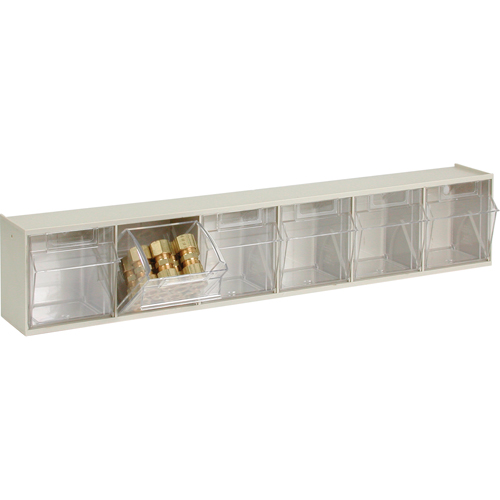 Tip-Out Bins Modular Storage System, 23-5/8" W x 3-5/8" D x 4-1/2" H, 6 Drawers Groupe Belzile Dickner