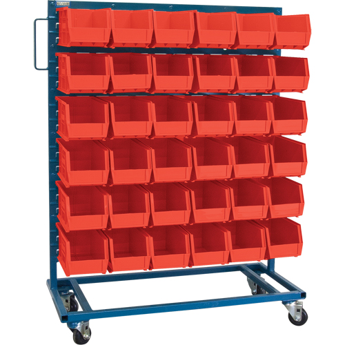 Single-Sided Mobile Bin Rack, Single-sided, 36 bins, 36" W x 16" D x 46-1/2" H Groupe Belzile Dickner