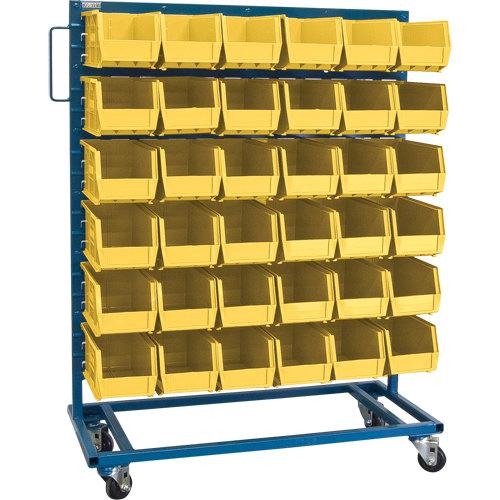Single-Sided Mobile Bin Rack, Single-sided, 36 bins, 36" W x 16" D x 46-1/2" H Groupe Belzile Dickner