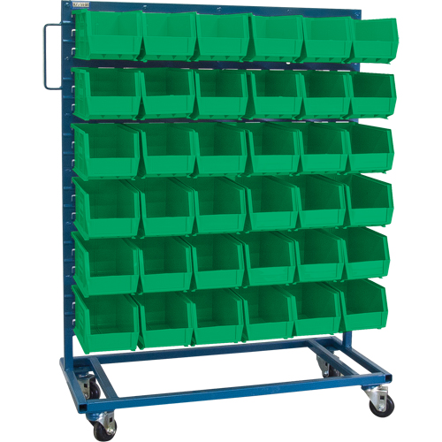 Single-Sided Mobile Bin Rack, Single-sided, 36 bins, 36" W x 16" D x 46-1/2" H Groupe Belzile Dickner
