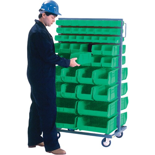 Double-Sided Mobile Bin Rack, Double-sided, 96 bins, 36" W x 24" D x 63" H Groupe Belzile Dickner