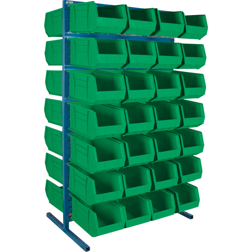 Double-Sided Stationary Bin Rack, 61" W x 56" D x 24" H, 56 Bins Groupe Belzile Dickner