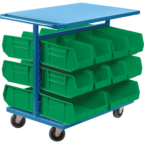 Bin Cart with Bins, Double-sided, 20 bins, 24" W x 38-1/2" D x 36-1/2" H Groupe Belzile Dickner