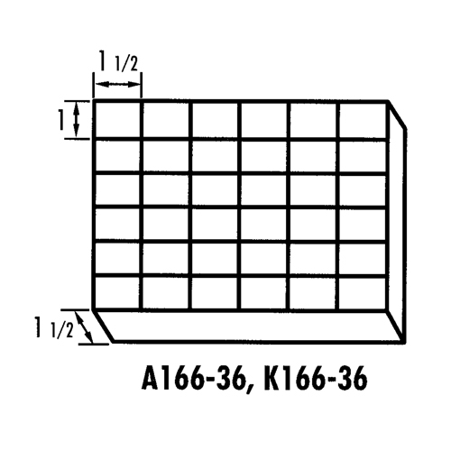 K-Resin Compartment Box, Plastic, 36 Slots, 6-9/16" W x 9-5/8" D x 1-1/2" H, Transparent Groupe Belzile Dickner