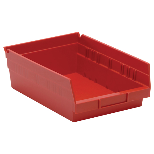 Bacs de rangement pour tablettes, 8-3/8" la x 4" H x 11-5/8" p, Rouge, Capacit&eacute; 30 lb Groupe Belzile Dickner