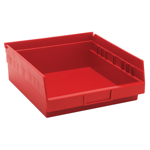 Bacs de rangement pour tablettes, 11-1/8" la x 4" H x 11-5/8" p, Rouge, Capacit&eacute; 30 lb Groupe Belzile Dickner