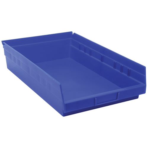 Shelf Bins, 11-1/8" W x 4" H x 17-7/8" D, Blue, 40 lbs. Capacity Groupe Belzile Dickner