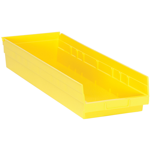 Bacs de rangement pour tablettes, 8-3/8" la x 4" H x 23-5/8" p, Jaune, Capacit&eacute; 50 lb Groupe Belzile Dickner