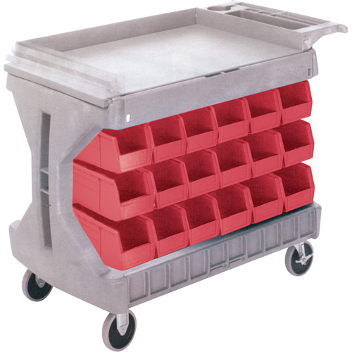 Pro Cart With Blue Bins, Double-sided, 36 bins, 45-5/18" W x 24" D x 34-3/4" H Groupe Belzile Dickner