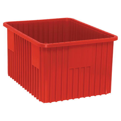 Divider Box&reg; Containers, Plastic, 22.5" W x 17.5" D x 12" H, Red Groupe Belzile Dickner