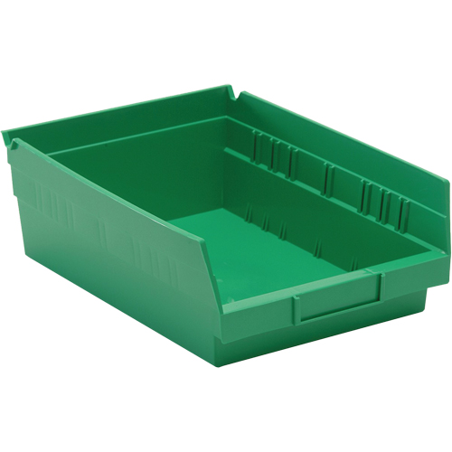 Shelf Bins, 8-3/8" W x 4" H x 11-5/8" D, Green, 30 lbs. Capacity Groupe Belzile Dickner