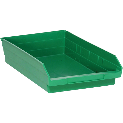 Shelf Bins, 11-1/8" W x 4" H x 17-7/8" D, Green, 40 lbs. Capacity Groupe Belzile Dickner