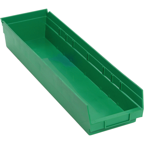 Shelf Bins, 6-5/8" W x 4" H x 23-5/8" D, Green, 50 lbs. Capacity Groupe Belzile Dickner