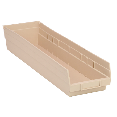 Economy Shelf Bin, 6-5/8" W x 4" H x 23-5/8" D, Ivory Groupe Belzile Dickner