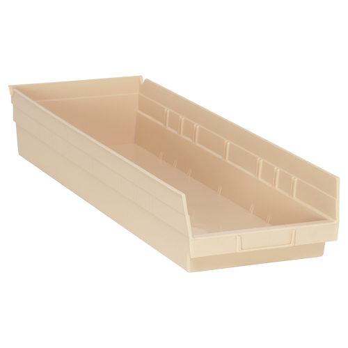 Economy Shelf Bin, 8-3/8" W x 4" H x 23-5/8" D, Ivory, 60 lbs. Capacity Groupe Belzile Dickner