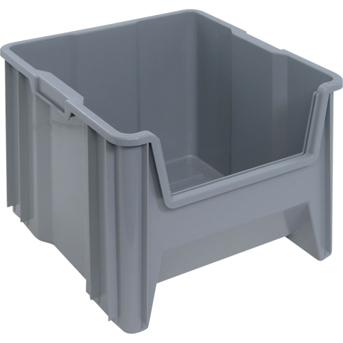 Giant Stacking Containers, 16.5" W x 17.5" D x 12.5" H, Grey Groupe Belzile Dickner