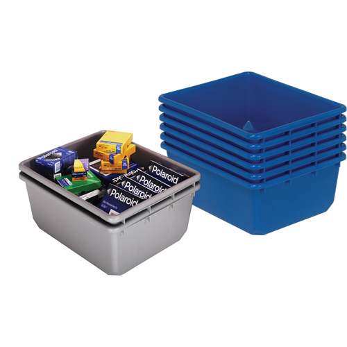 Cross Stack Bins, 11" W x 17.25" D x 12" H, Blue Groupe Belzile Dickner