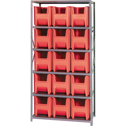 Shelving Unit, Steel, Boltless, 800 lbs. Capacity, 36" W x 75" H x 18" D Groupe Belzile Dickner
