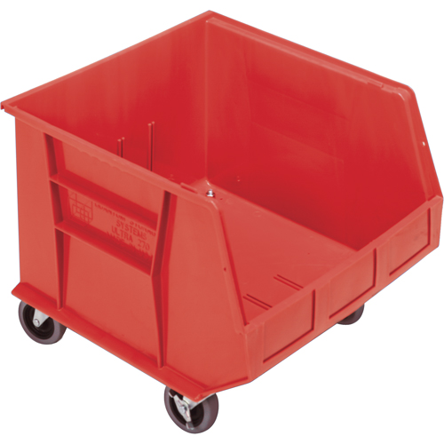 Mobile Bin, 14" H x 16-1/2" W x 18" D, 75 lbs. Capacity, Red Groupe Belzile Dickner