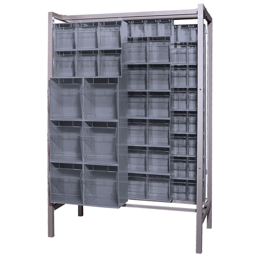 Free-Standing Tip-Out Bins Slider System, 51-1/4" W x 26" D x 77" H, 101 Drawers Groupe Belzile Dickner