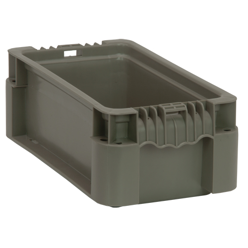 Collapsible Stacking Container, 7" W x 12" D x 5" H, Grey Groupe Belzile Dickner