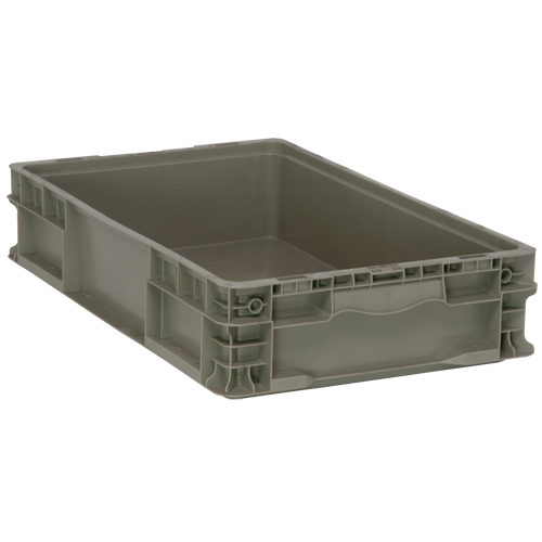 Collapsible Stacking Container, 15" W x 24" D x 5" H, Grey Groupe Belzile Dickner