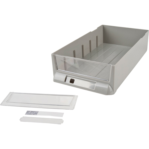 Replacement Drawer for KPC-100 Parts Cabinets, Plastic, 6-3/8" W x 11-3/10" D x 2-11/16" H, Grey Groupe Belzile Dickner