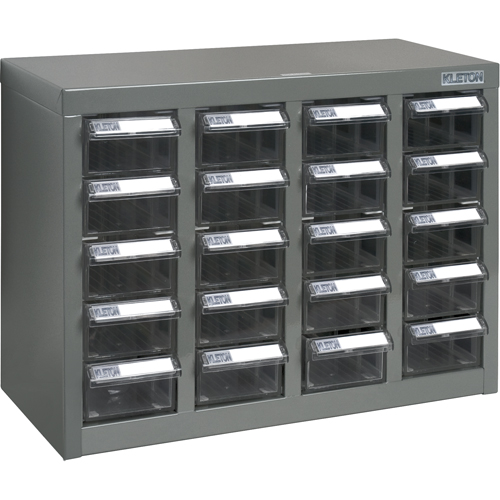 KPC-600 Parts Cabinet, Steel, 20 Drawers, 18-1/3" x 8-2/3" x 13-3/4", Grey Groupe Belzile Dickner
