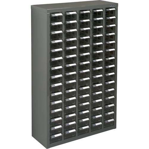 KPC-600 Parts Cabinet, Galvanized Steel, 75 Drawers, 23-1/10" x 8-7/10" x 36-9/10", Grey Groupe Belzile Dickner