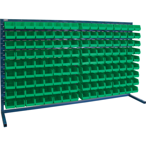 Louvered Rack with Bins, 144 Bins, 72" W x 15" D x 40" H Groupe Belzile Dickner