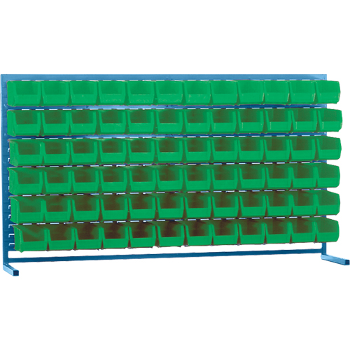 Louvered Rack with Bins, 72 Bins, 72" W x 15" D x 40" H Groupe Belzile Dickner