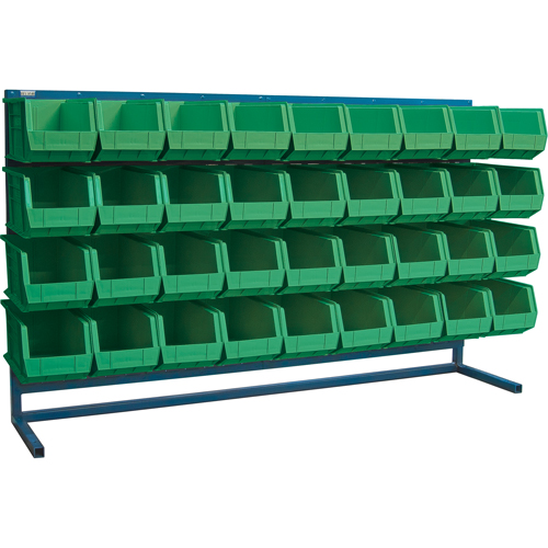 Louvered Rack with Bins, 36 Bins, 72" W x 15" D x 40" H Groupe Belzile Dickner
