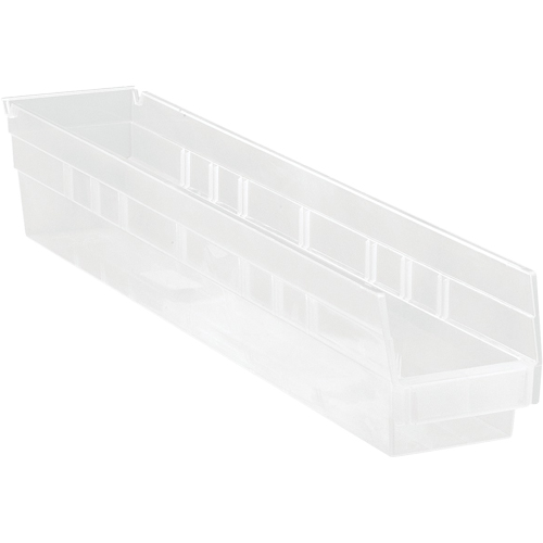 Shelf Bins, 4-1/8" W x 4" H x 23-5/8" D, Clear, 50 lbs. Capacity Groupe Belzile Dickner