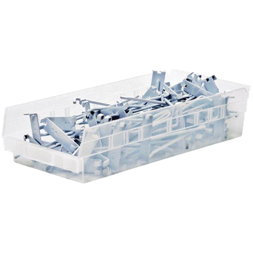 Shelf Bins, 6-5/8" W x 4" H x 23-5/8" D, Clear, 50 lbs. Capacity Groupe Belzile Dickner