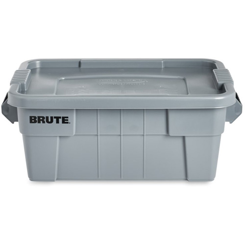 Bac de stockage Brute avec couvercle, 27,88” p x 16,5” la x 10,7" h, Capacit&eacute; 112 lb, Gris Groupe Belzile Dickner