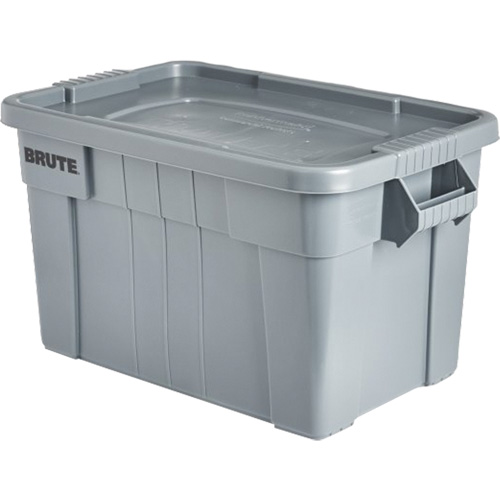 Brute Storage Tote with Lid, 27.88” D x 17.38” W x 15.13” H, 160 lbs. Capacity, Grey Groupe Belzile Dickner