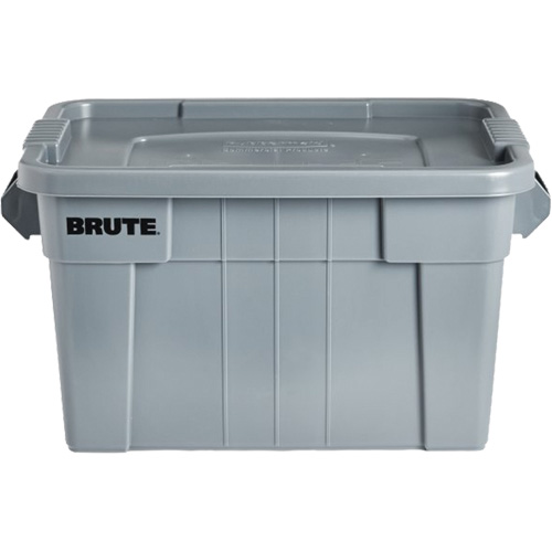 Brute Storage Tote with Lid, 27.88” D x 17.38” W x 15.13” H, 160 lbs. Capacity, Grey Groupe Belzile Dickner