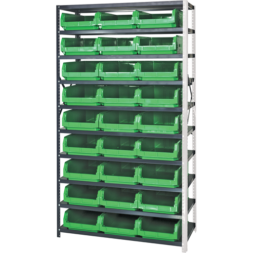 Shelving Unit with Stacking Bins, Steel, Magnum Bin, 650 lbs. Capacity, 42" W x 76" H Groupe Belzile Dickner