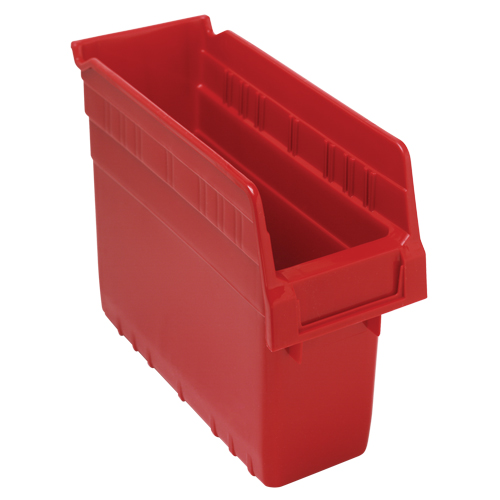 Store-Max Shelf Bins, 4-3/8" W x 8" H x 11-5/8" D, Red, 44 lbs. Capacity Groupe Belzile Dickner