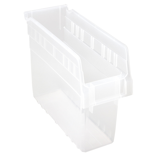 Store-Max Shelf Bins, 4-3/8" W x 8" H x 11-5/8" D, Clear, 44 lbs. Capacity Groupe Belzile Dickner