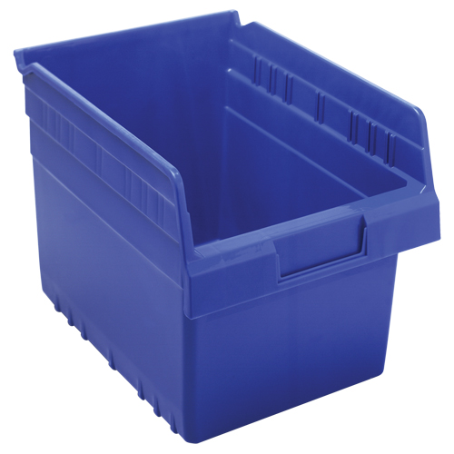 Store-Max Shelf Bins, 8-3/8" W x 8" H x 11-5/8" D, Blue, 44 lbs. Capacity Groupe Belzile Dickner