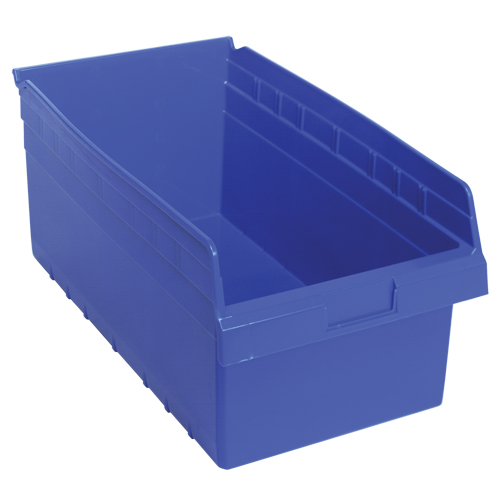 Store-Max Shelf Bins, 11-1/8" W x 8" H x 17-7/8" D, Blue, 56 lbs. Capacity Groupe Belzile Dickner