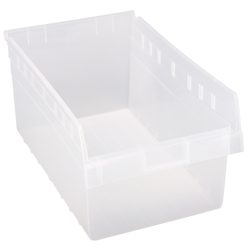 Store-Max Shelf Bins, 11-1/8" W x 8" H x 17-7/8" D, Clear, 56 lbs. Capacity Groupe Belzile Dickner
