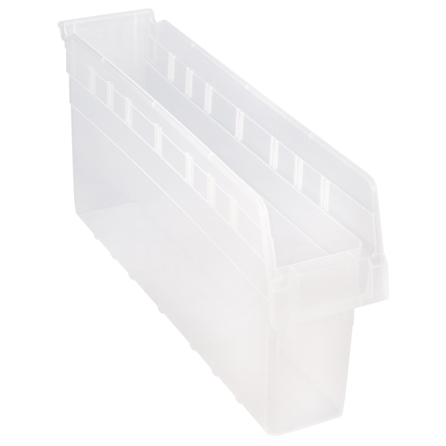Store-Max Shelf Bins, 4-3/8" W x 8" H x 23-5/8" D, Clear, 68 lbs. Capacity Groupe Belzile Dickner