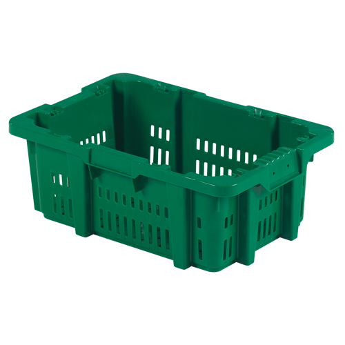 Contenant en plastique Stack-N-Nest pour la manutention des aliments, 16" x 23,9" x 8,8", Vert Groupe Belzile Dickner